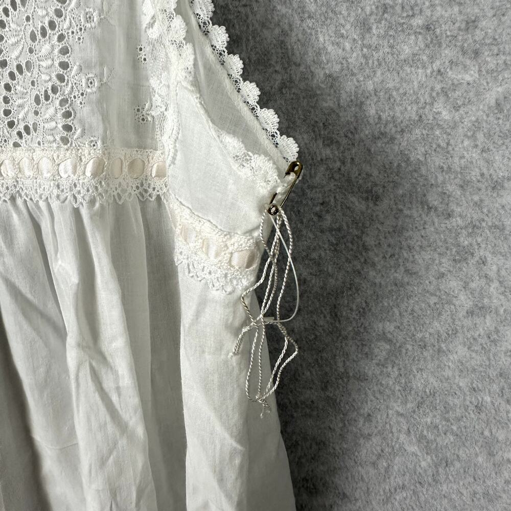 VTG Christian Dior White Lace Nightgown & Robe M 2 Piece Set Bride Romantic NEW - Picture 11 of 16